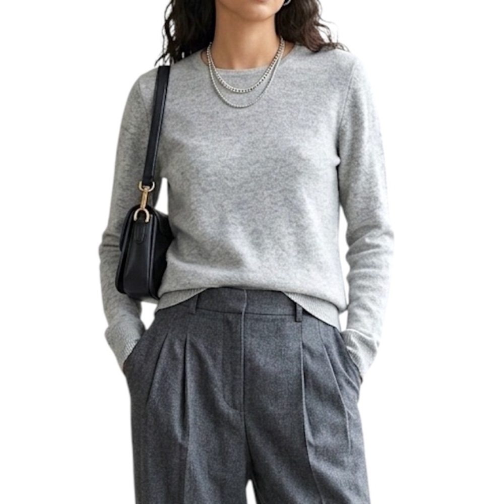 Charter Club Luxury pure cashmere grey quiet luxury old money boxy sweater M